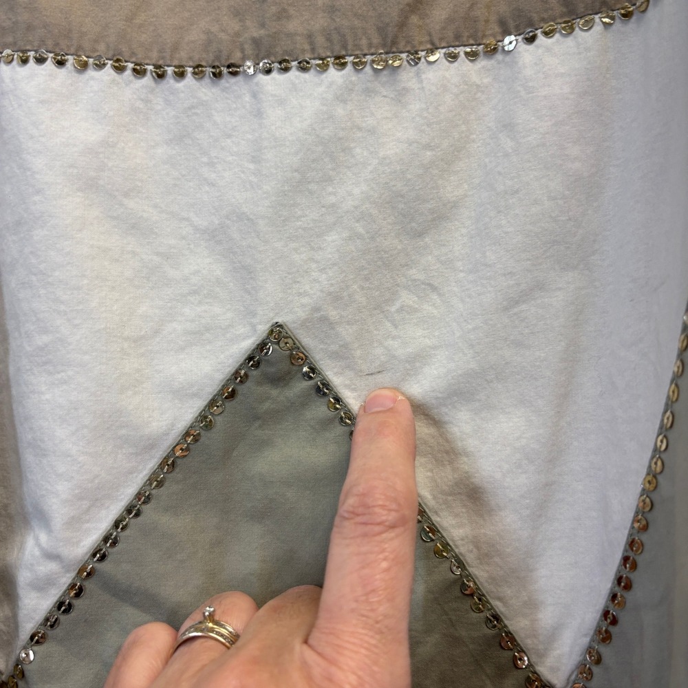 Old Navy Y2K Boho Sequins Chevron Midi Skirt Women Size 10 Cottage Earthy Chic - Picture 8 of 9